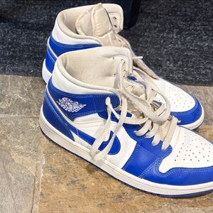 Nike Blue and White High-Top Sneakers